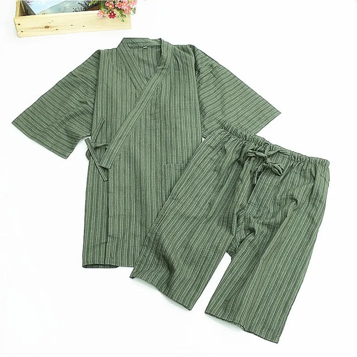 Jinbei Homme Rayé Vert