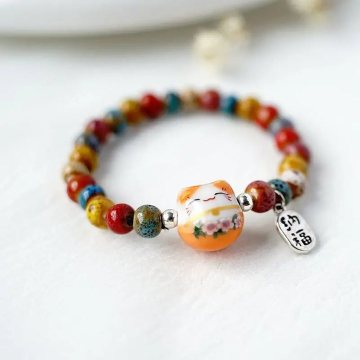 Bracelet Chat Japonais orange