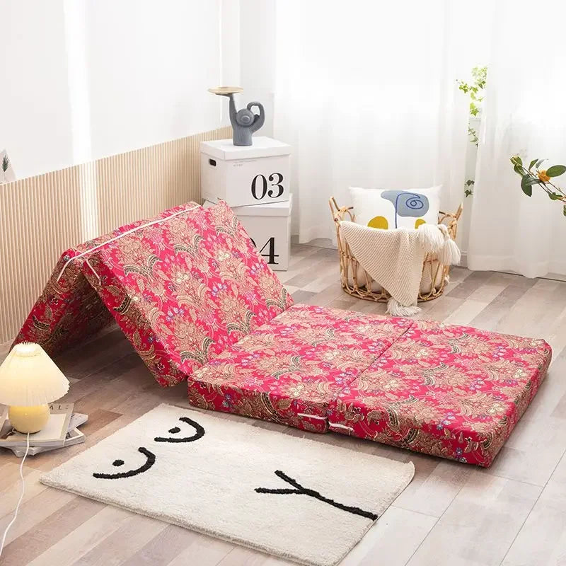 Futon Japonais d’Appoint Pliable vintage rouge