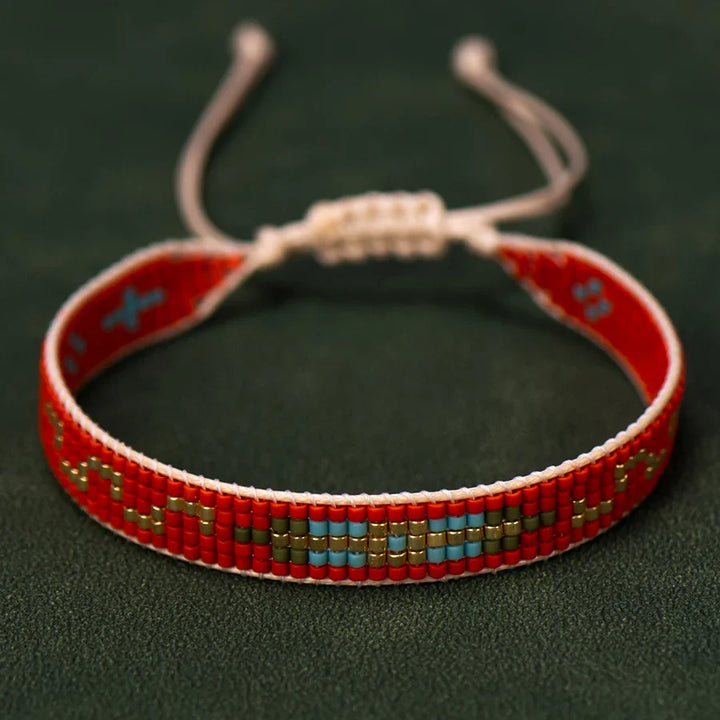 Rotes Miyuki-Armband