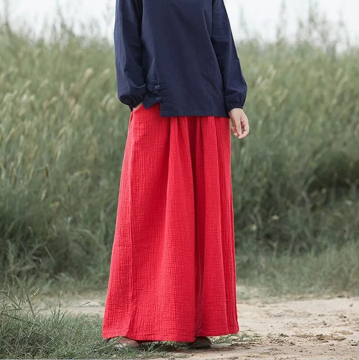Pantalon Japonais Femme Large Rouge