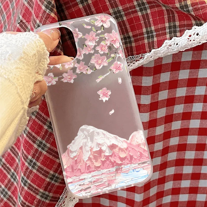 Coque Japonaise Mont Fuji rose