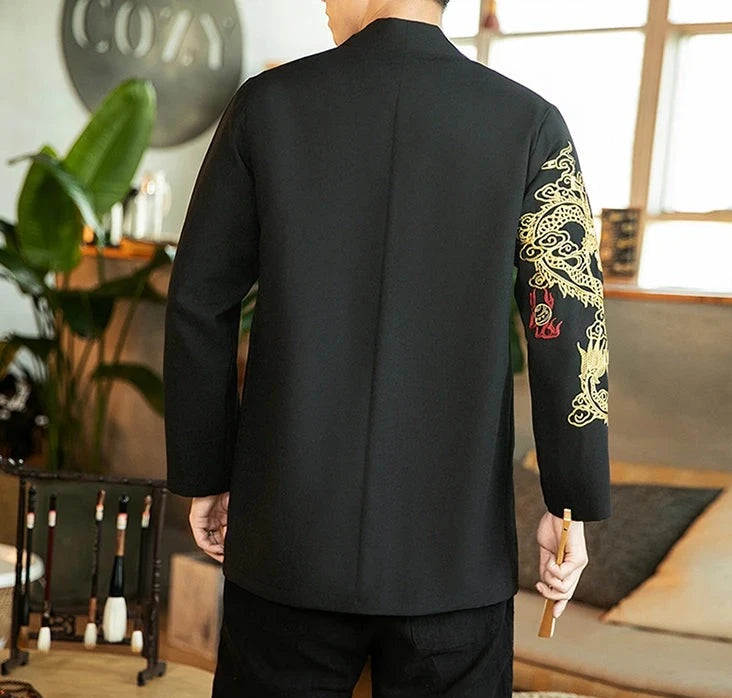 Blazer Kimono Homme Motifs Dragon