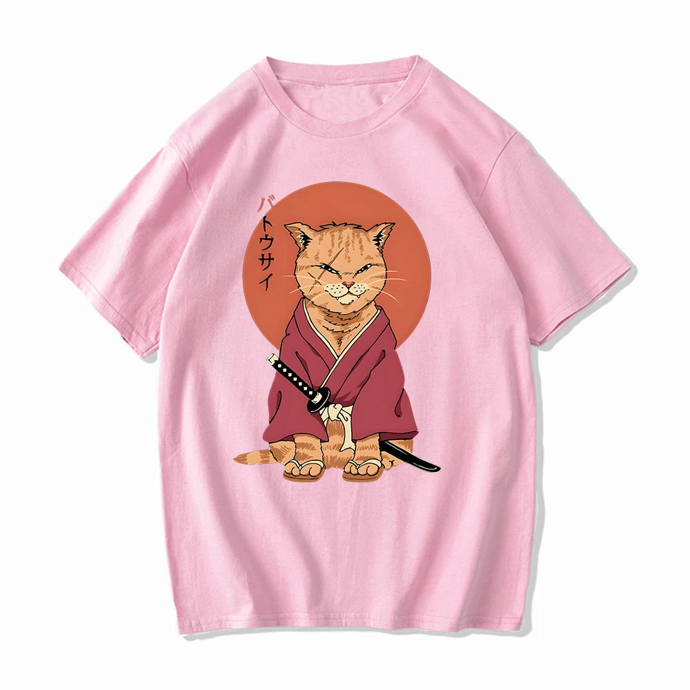 T-shirt Chat Japonais Rose