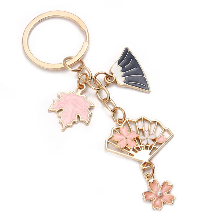 Porte-clef Japonais Éventail rose