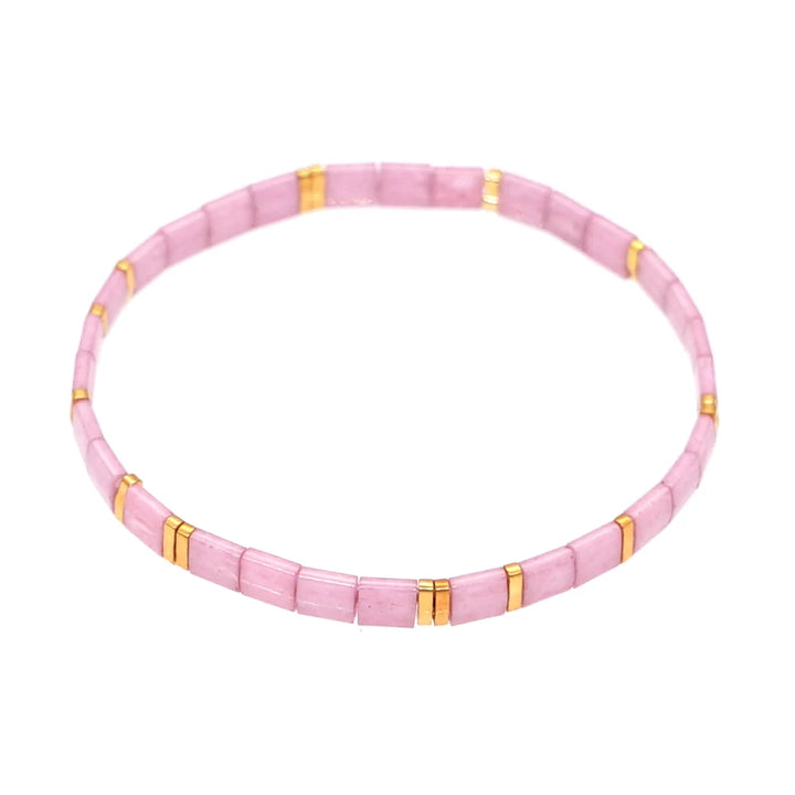 Bracelet Miyuki Tila Femme rose