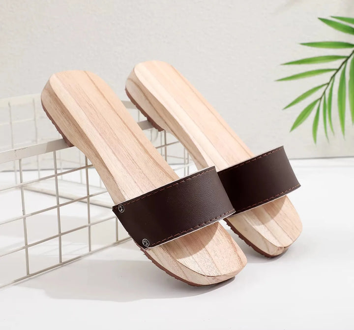 Sabot Geta Japonais Moderne Marron
