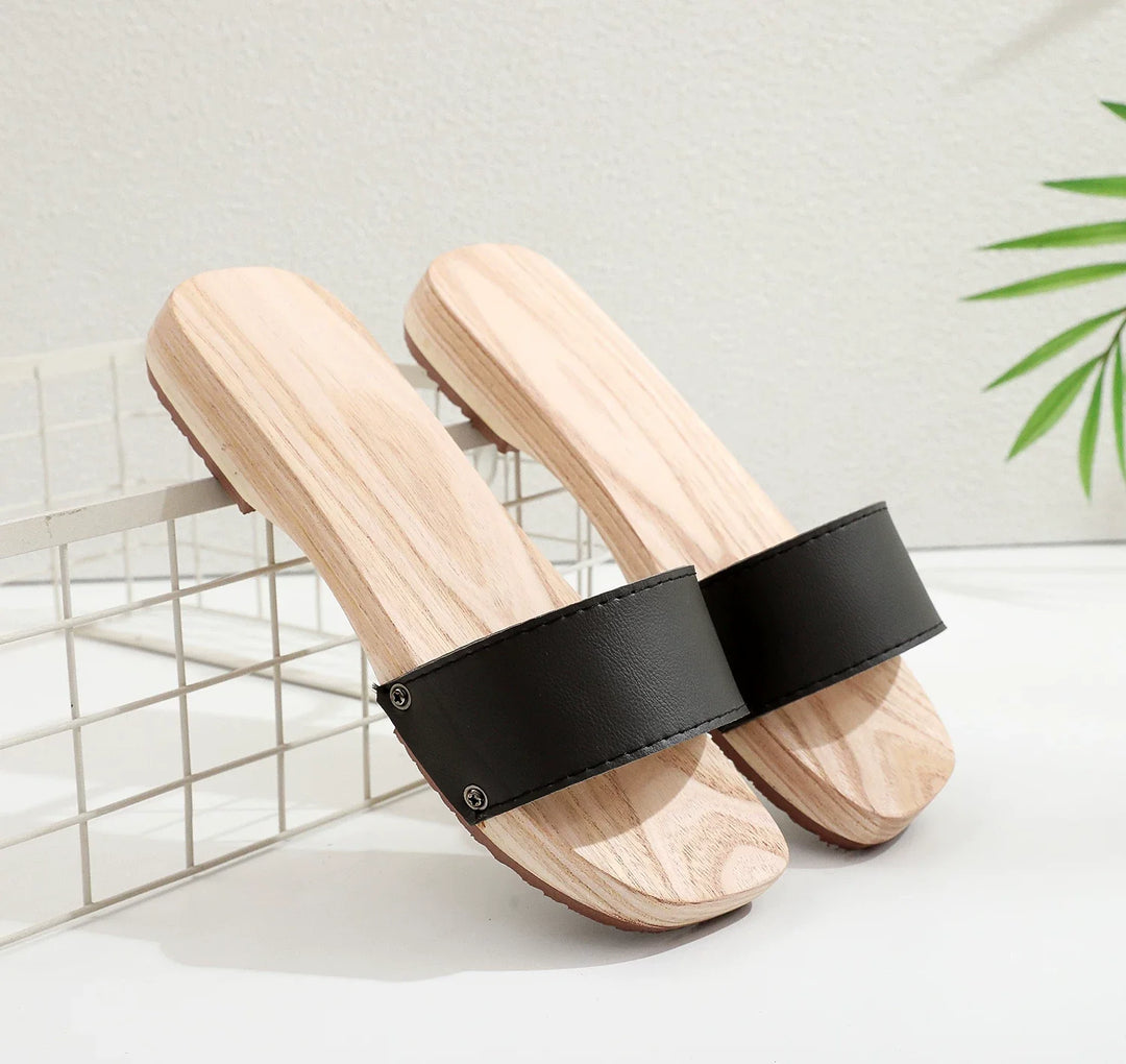 Sabot Geta Japonais Moderne Noir