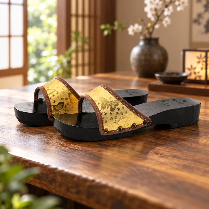 Sabot Geta Japonaise Plat Jaune