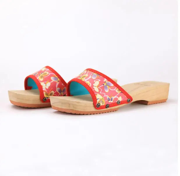Sabot Geta Japonaise Plat Rouge