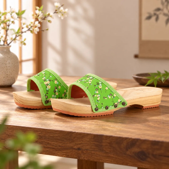Sabot Geta Japonaise Vert Beau