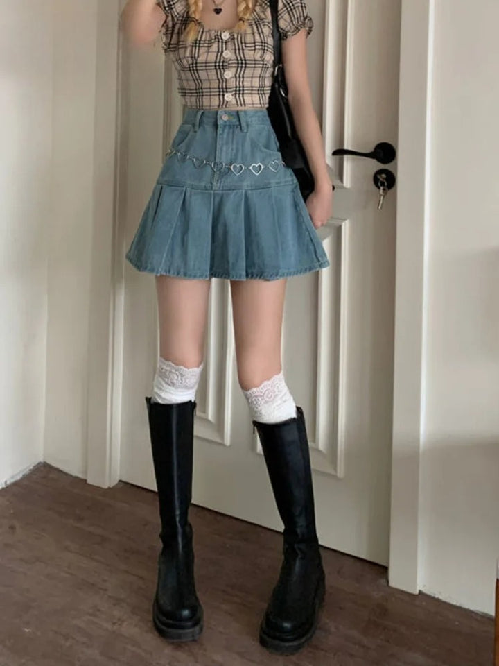 Jupe Japonaise Jean Plissée Unique