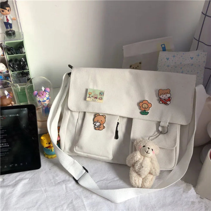 Sac Bandoulière Japonais Ourson Blanc