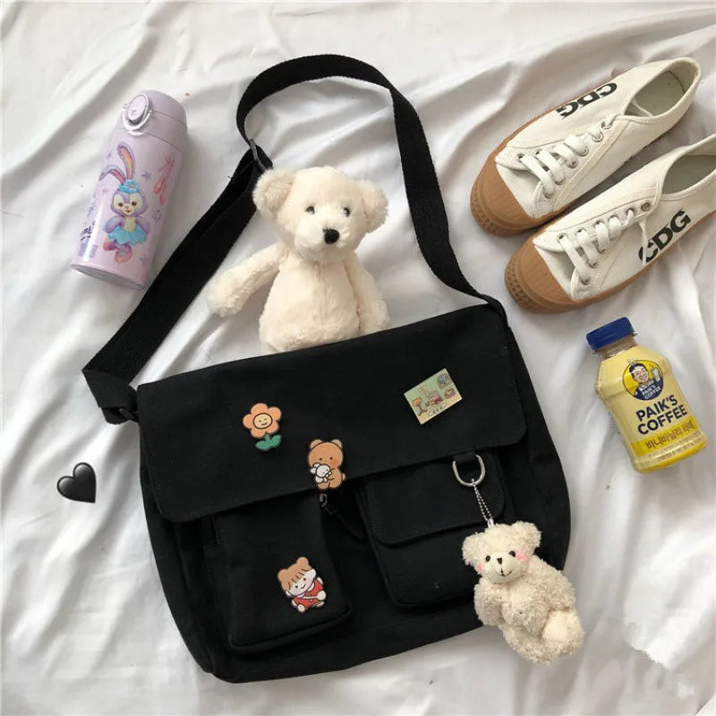 Sac Bandoulière Japonais Ourson Noir