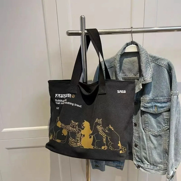 Sac Fourre-Tout Japonais Chat Noir