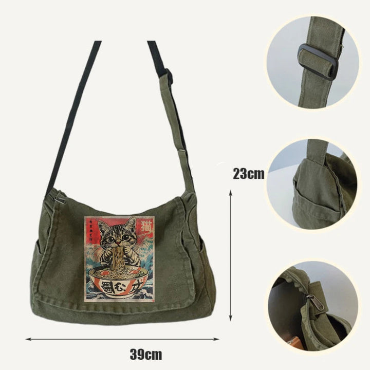 Sac Japonais Chat Ramen Durable