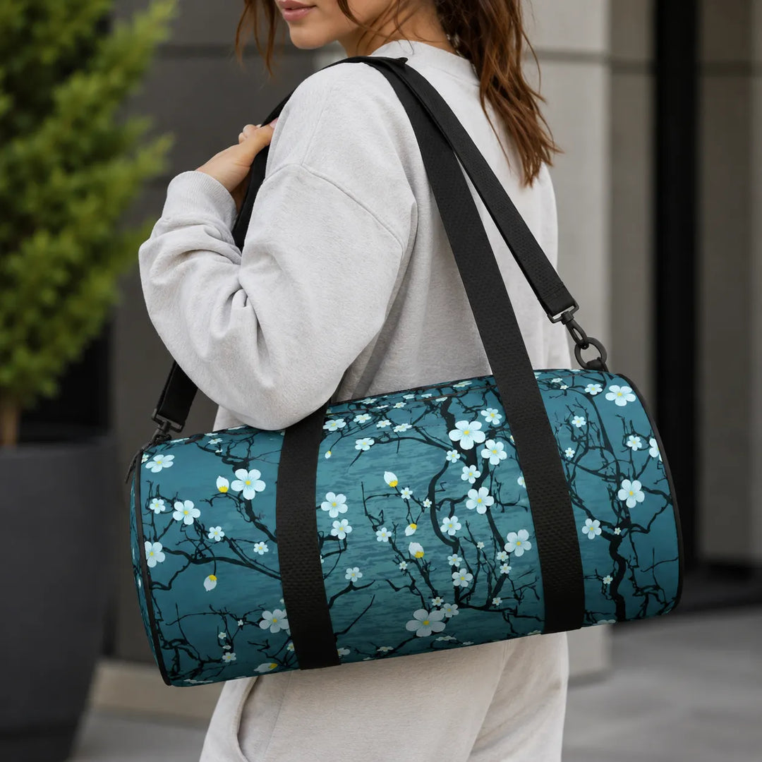 Sac Yoga Bleu Fleurs de Cerisiers