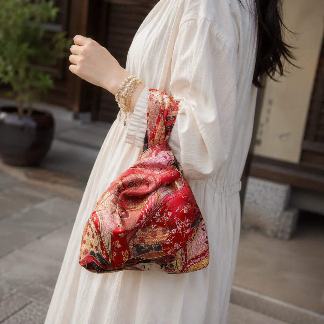 Sac de Poignet Rouge Geisha Unique