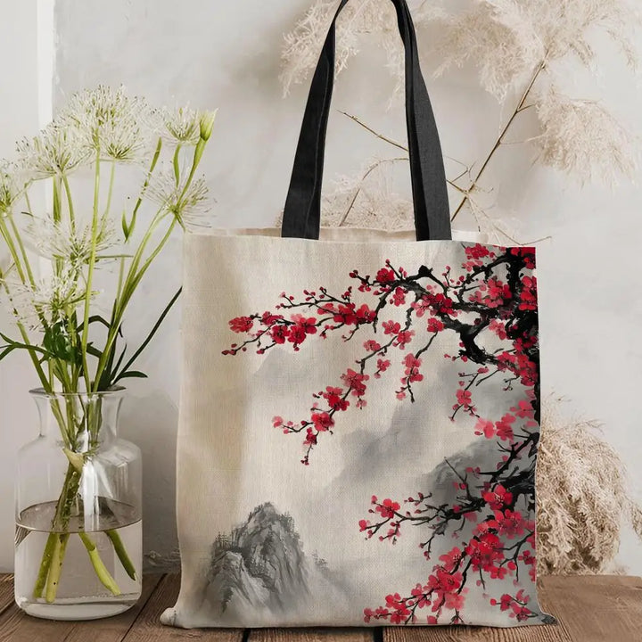 Sac fourre tout en toile japonaise broderie