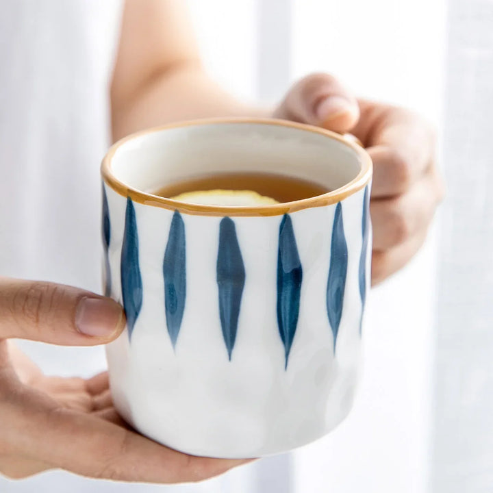 Mug japonais blanc bleu