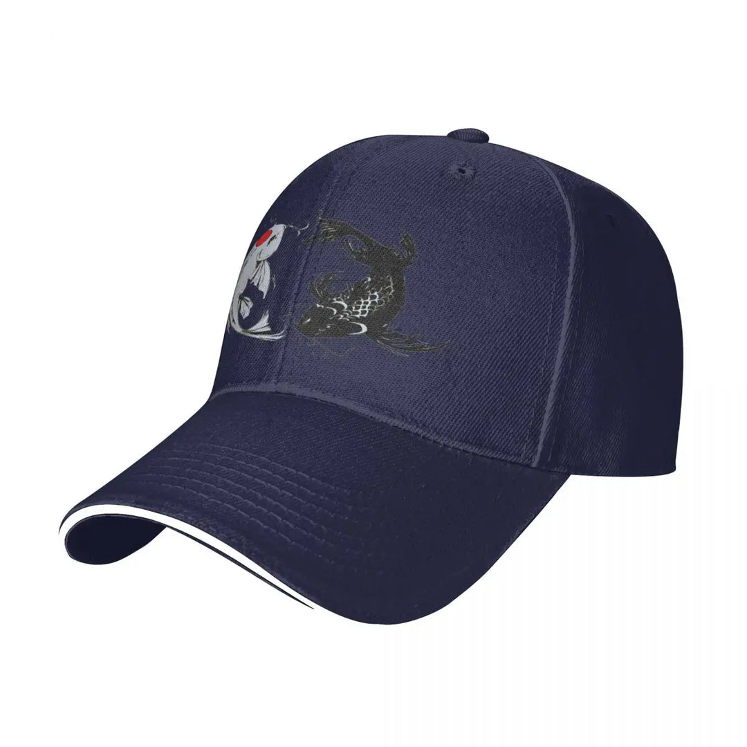 Casquette Japonaise Carpe Koi Bleu marine