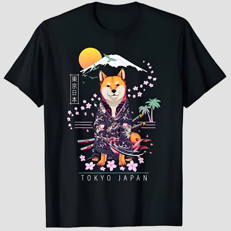 T-shirt Japonais Tokyo Japan Noir