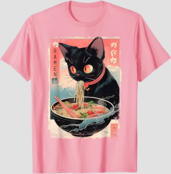 T-shirt Japonais Ramen Rose