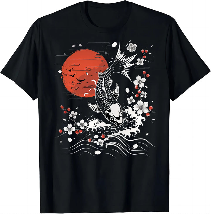 T-shirt japonais carpe koi stylé