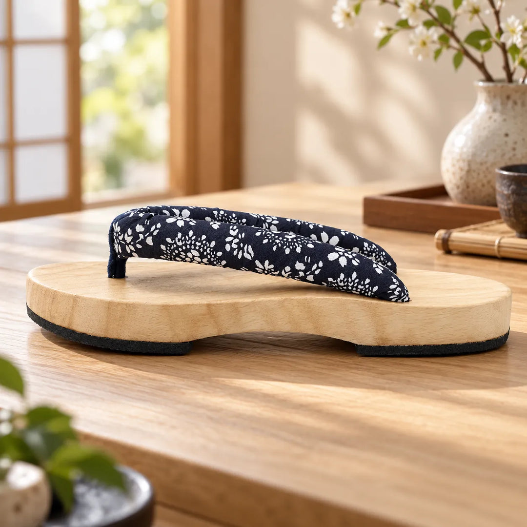 Sandales Geta Bleues Fleuries Blanc Originales