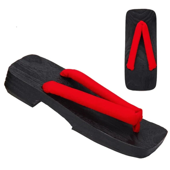 Sandales Geta à Bouts Carrés Rouge