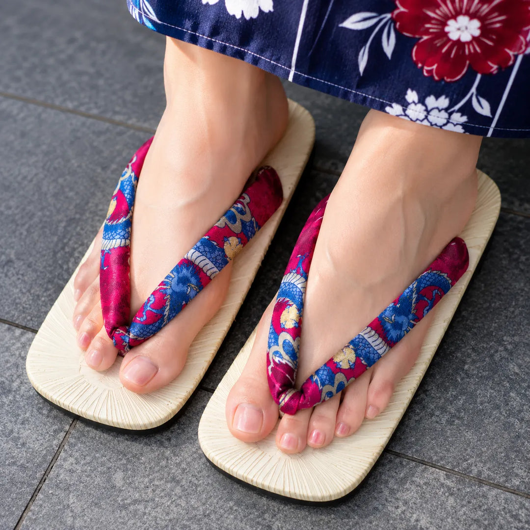 Sandales Geta Japonaise Bordeaux