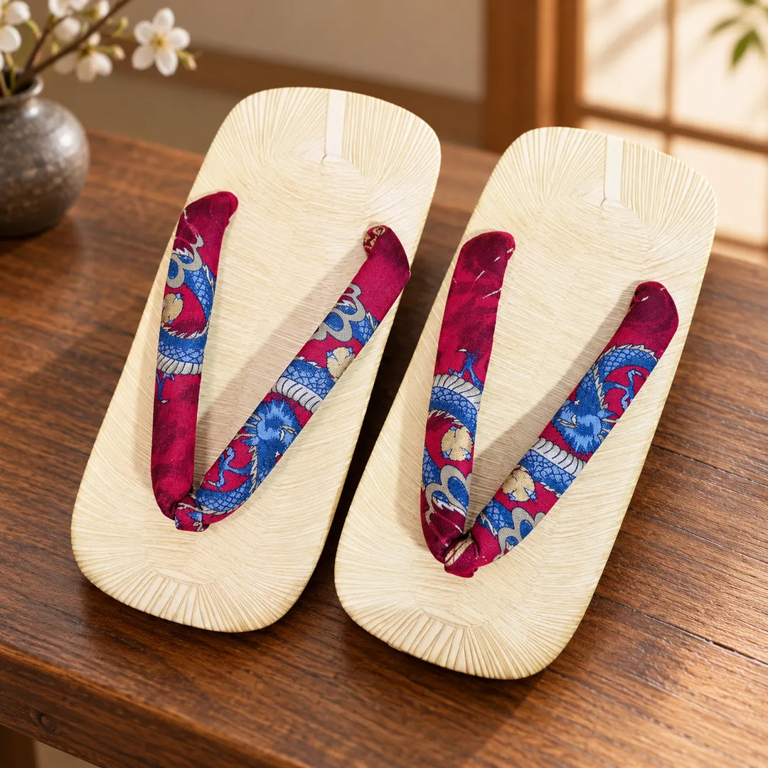 Sandales Geta Japonaise Bordeaux Belles