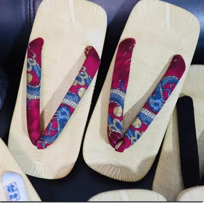 Sandales Geta Japonaise Bordeaux Rouge