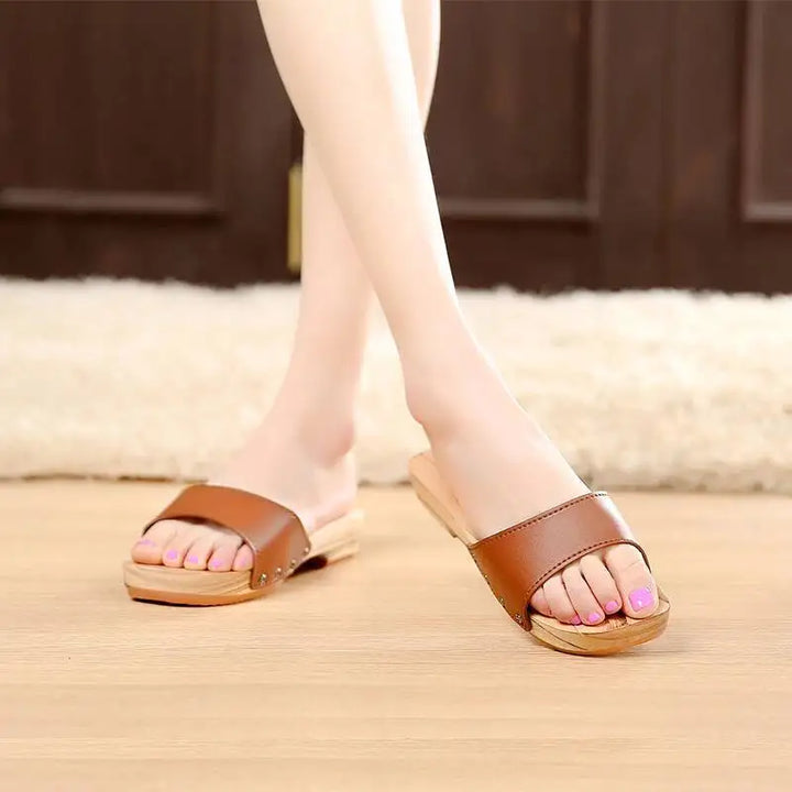 Sandales Geta Japonaise Marron Epuré