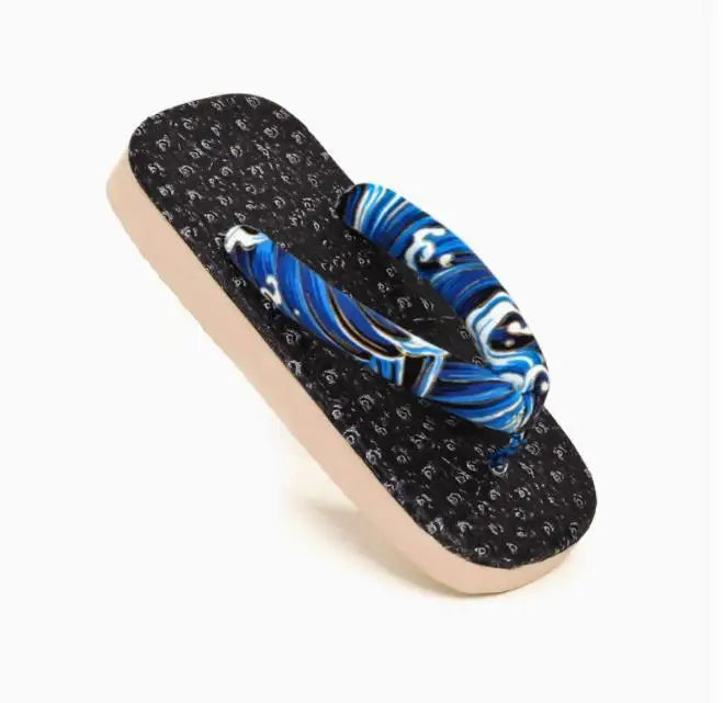 Sandales Geta Japonaise Vague Bleu