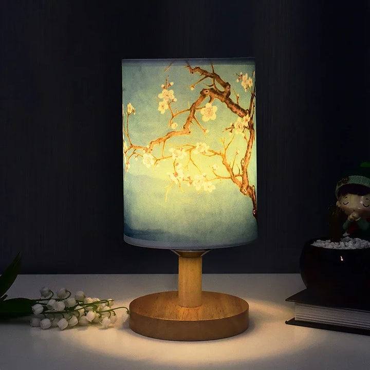 Lampe Japonaise en Tissu bleu