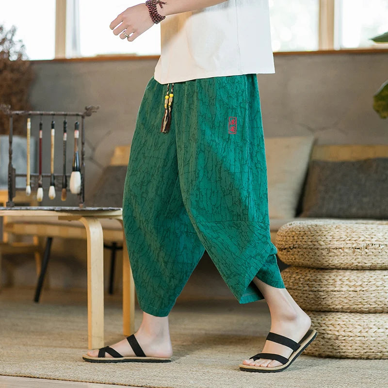 Pantalon Traditionnel Japonais Homme Vert