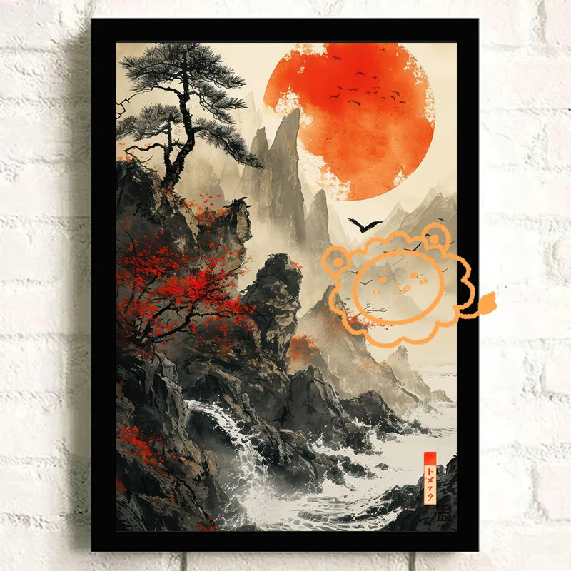 Affiche Japonaise sur Toile soleil