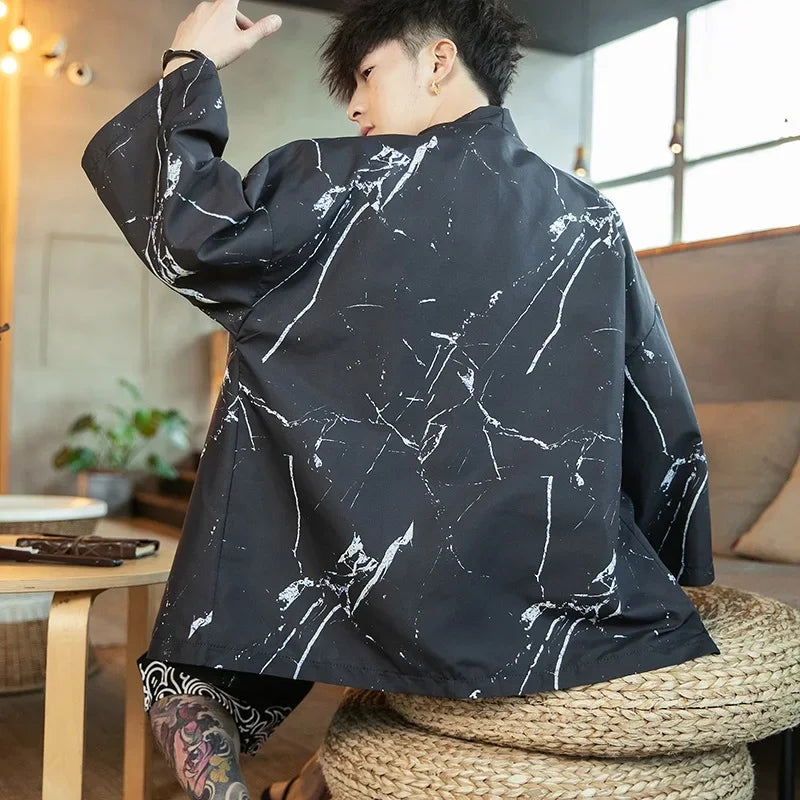 Veste Kimono Homme Marbré élégant