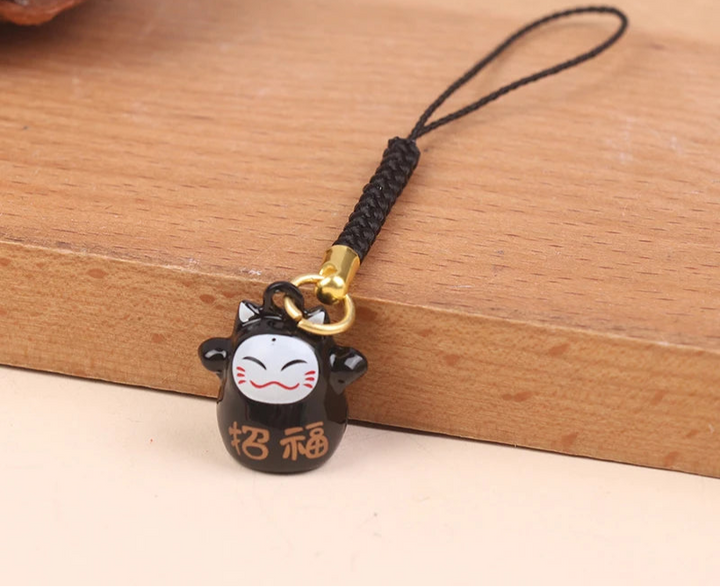 Porte-clef Japonais Maneki Neko Noir
