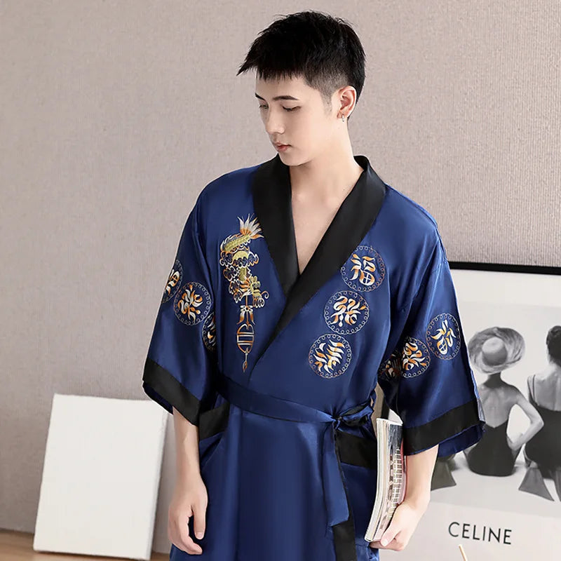 Kimono en Soie Homme Japonais