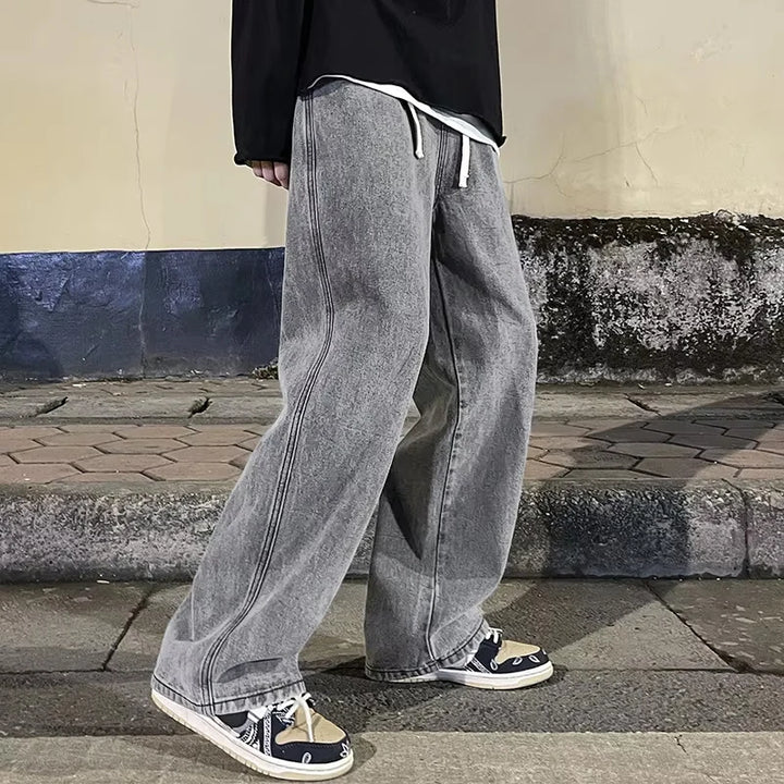 Pantalon Japonais Droit en Jean 