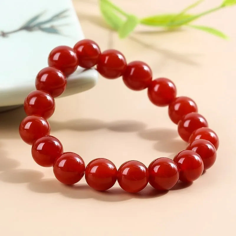 Bracelet japonais perles cornaline rouge