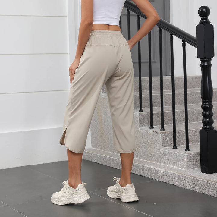 Pantalon Court Léger pour Femme beige dos