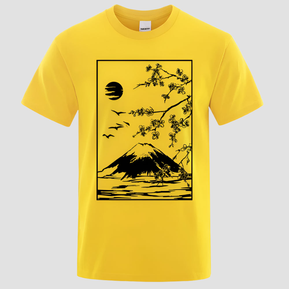 T-shirt Japonais Epuré Jaune