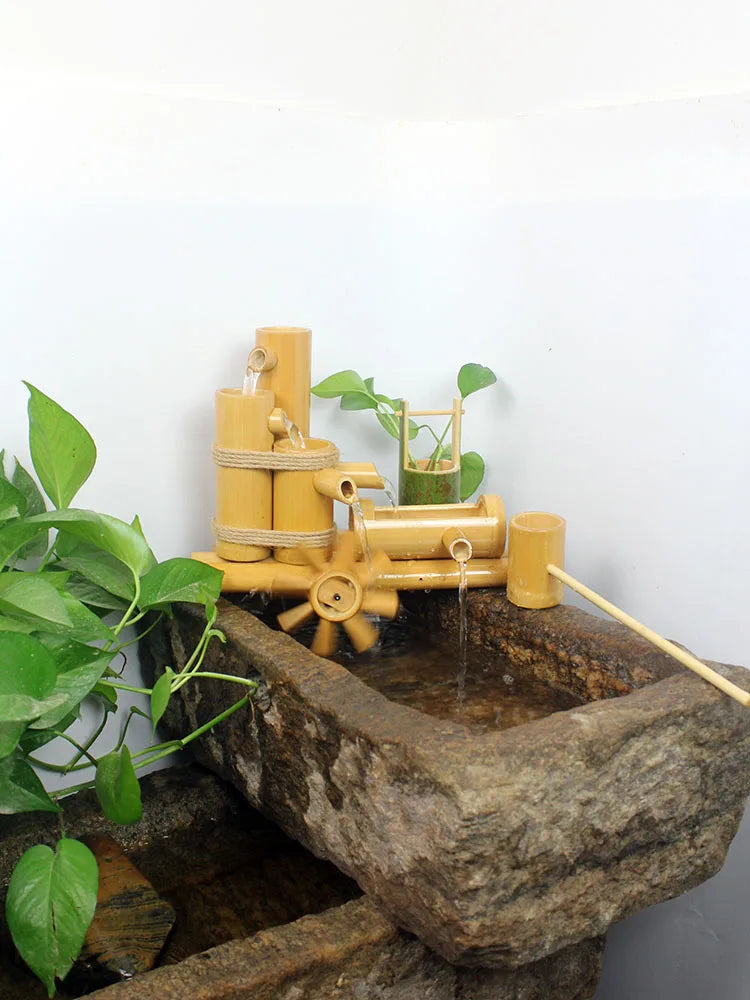 Fontaine en bambou japonaise