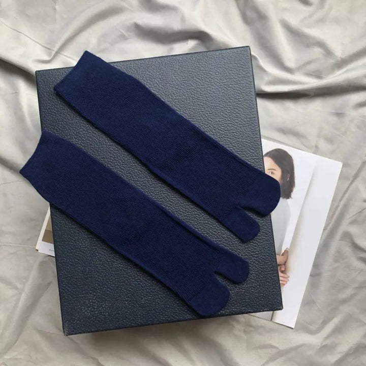 Chaussettes Japonaises Hautes Femme Bleu foncé