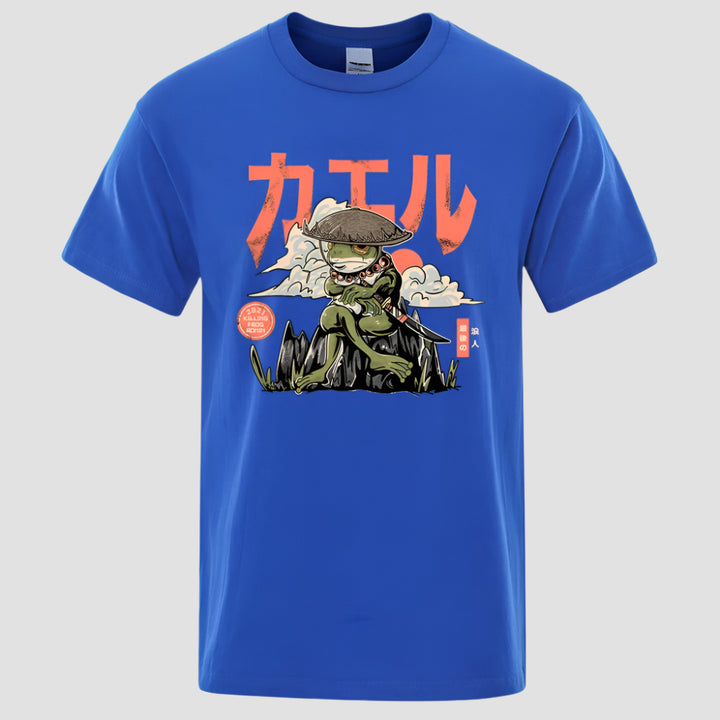 T-shirt Japonais Confortable Bleu