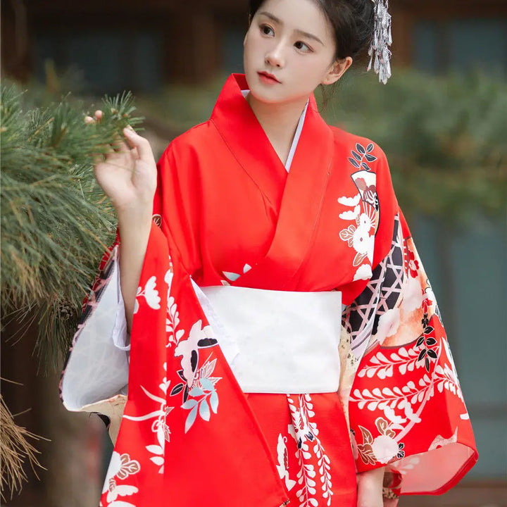 Kimono Femme Vintage Rouge