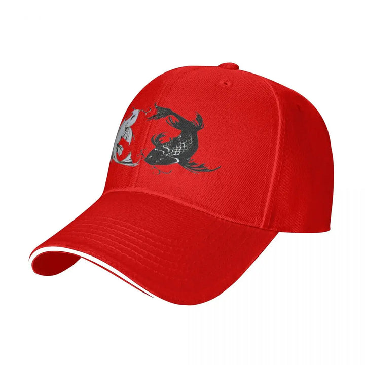 Casquette Japonaise Carpe Koi Rouge